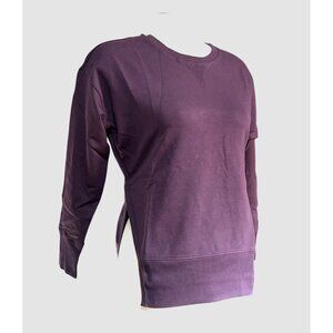 Universal Standard Split Hem Long Sleeve Crewneck Sweater Sz 4XS Purple (00-0 XS